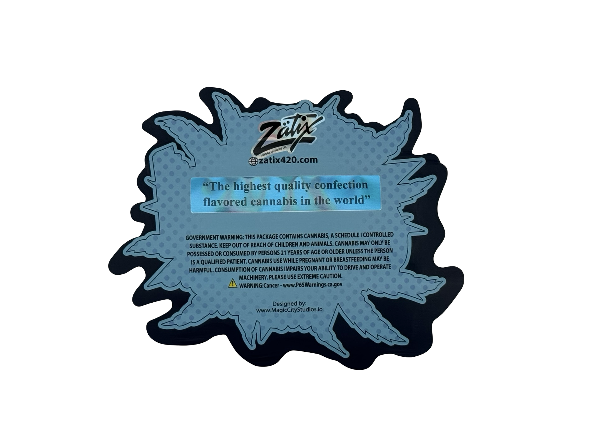 Blue Guava 3.5g Mylar Bags Zatix — back