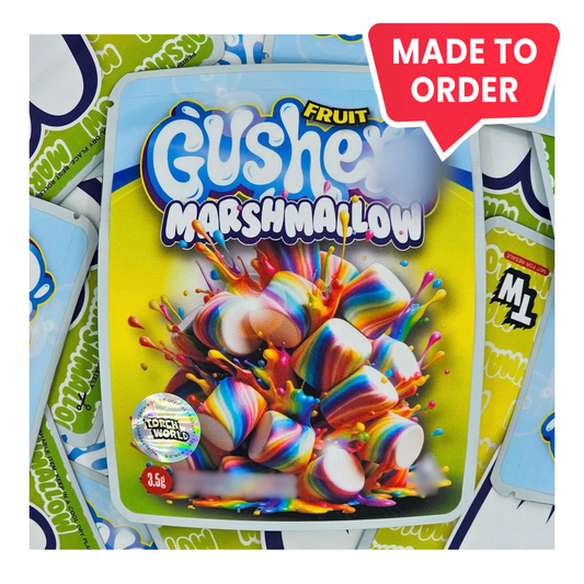 Fruit Gusherz Marshmallow 3.5g Mylar Bags Sprinklez Torch World (made-to-order)