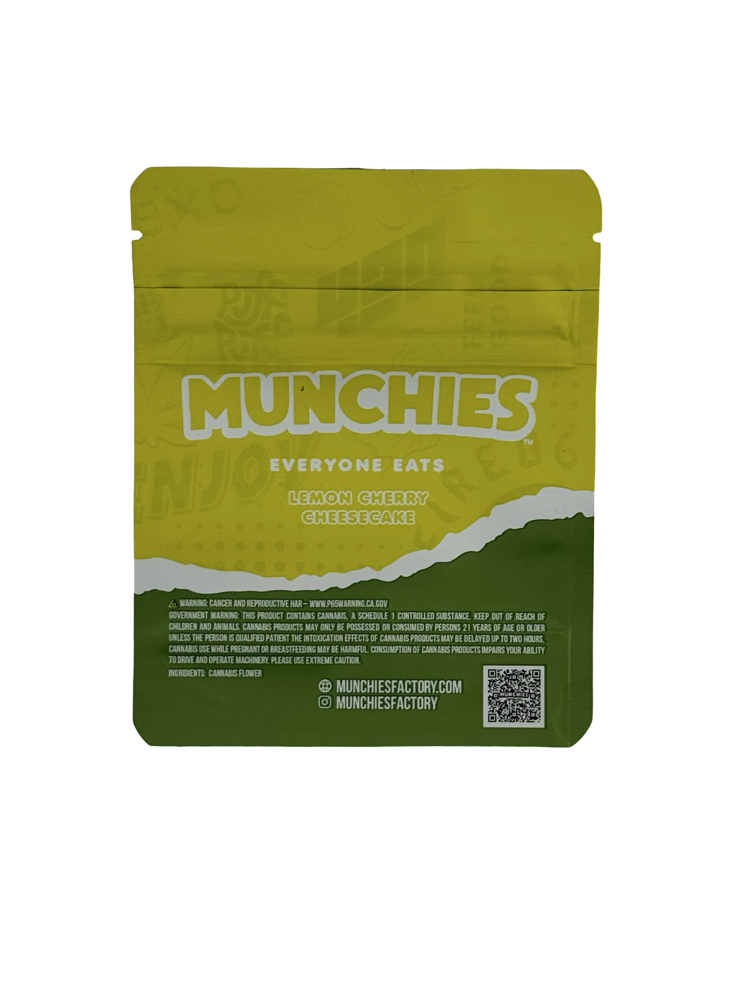 Lemon Cherry Cheesecake 3.5g Mylar Bags Munchies — back