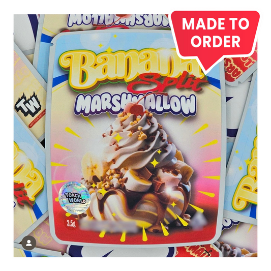Banana Split Marshmallow 3.5g Mylar Bags Sprinklez Torch World (made-to-order)