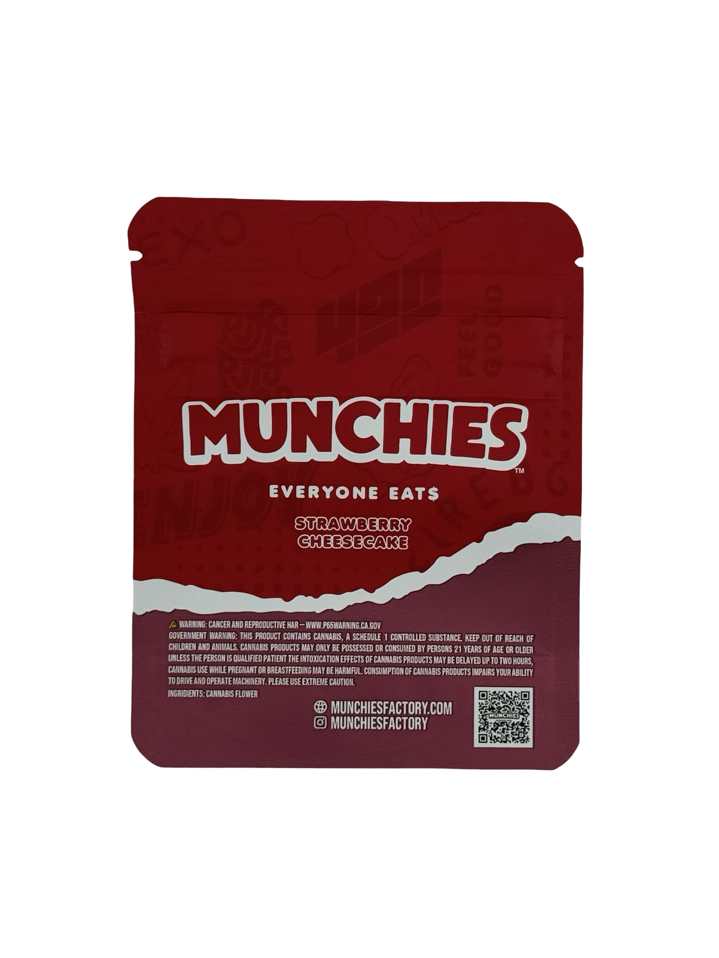 Strawberry Cheesecake 3.5g Mylar Bags Munchies — back