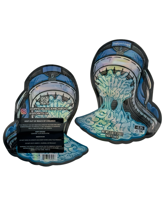 White Bubble Gum Gelato 3.5g Mylar Bags Backpack Boyz