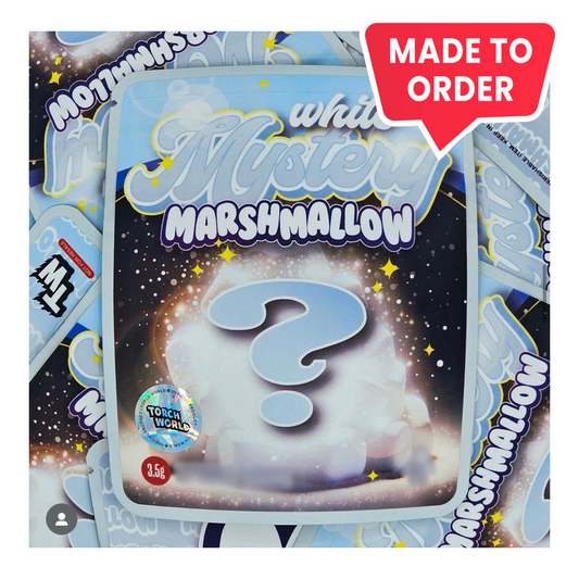 White Mystery Marshmallow 3.5g Mylar Bags Sprinklez Torch World (made-to-order)