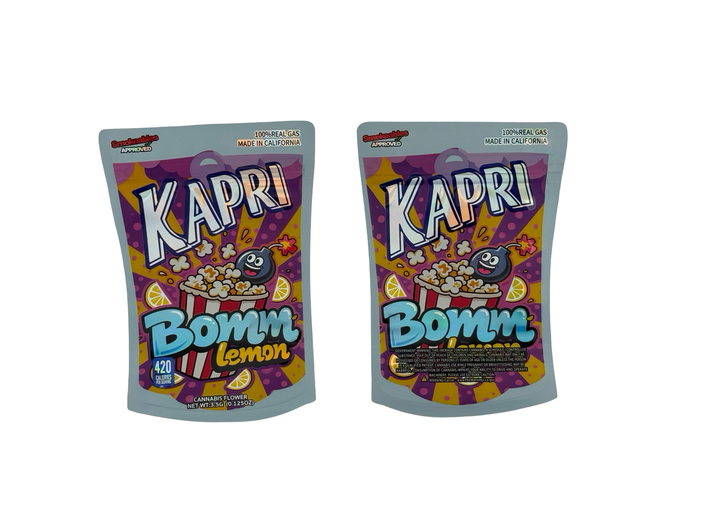 Bomm Lemon Kapri 3.5g Mylar Bags High Tolerance