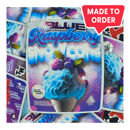 Blue Raspberry Snow Cone 3.5g Mylar Bags Sprinklez Torch World (made-to-order)