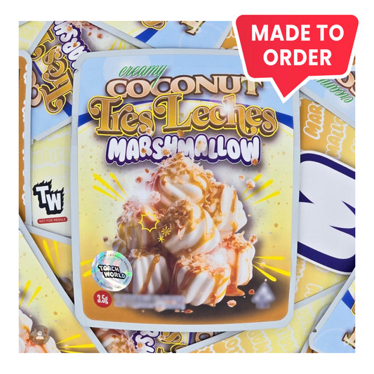 Creamy Coconut Tres Leches Marshmallow 3.5g Mylar Bags Sprinklez Torch World (made-to-order)