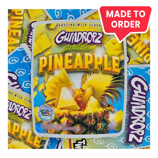 Golden Pineapple Gumdropz 3.5g Mylar Bags Sprinklez Torch World (made-to-order)