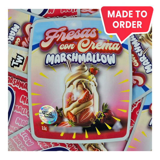 Fresas Con Crema Marshmallow 3.5g Mylar Bags Sprinklez Torch World (made-to-order)