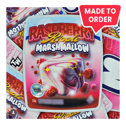 Raspberry Ripple Marshmallow 3.5g Mylar Bags Sprinklez Torch World (made-to-order)