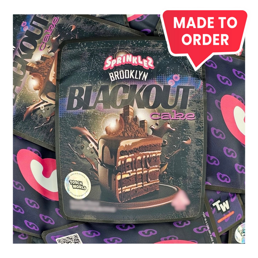 Brooklyn Blackout Cake 3.5g Mylar Bags Sprinklez Torch World (made-to-order)