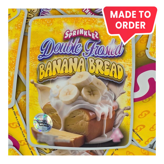 Double Frosted Banana Bread 3.5g Mylar Bags Sprinklez Torch World (made-to-order)