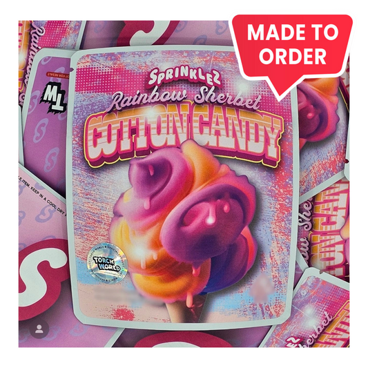 Rainbow Sherbert Cotton Candy 3.5g Mylar Bags Sprinklez Torch World (made-to-order)