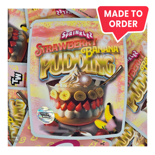 Strawberry Banana Pudding 3.5g Mylar Bags Sprinklez Torch World (made-to-order)