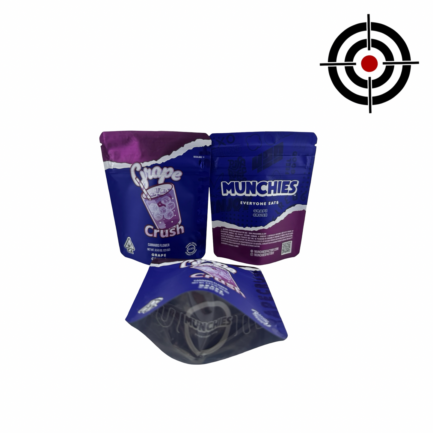 Grape Crush 3.5g Mylar Bags Munchies