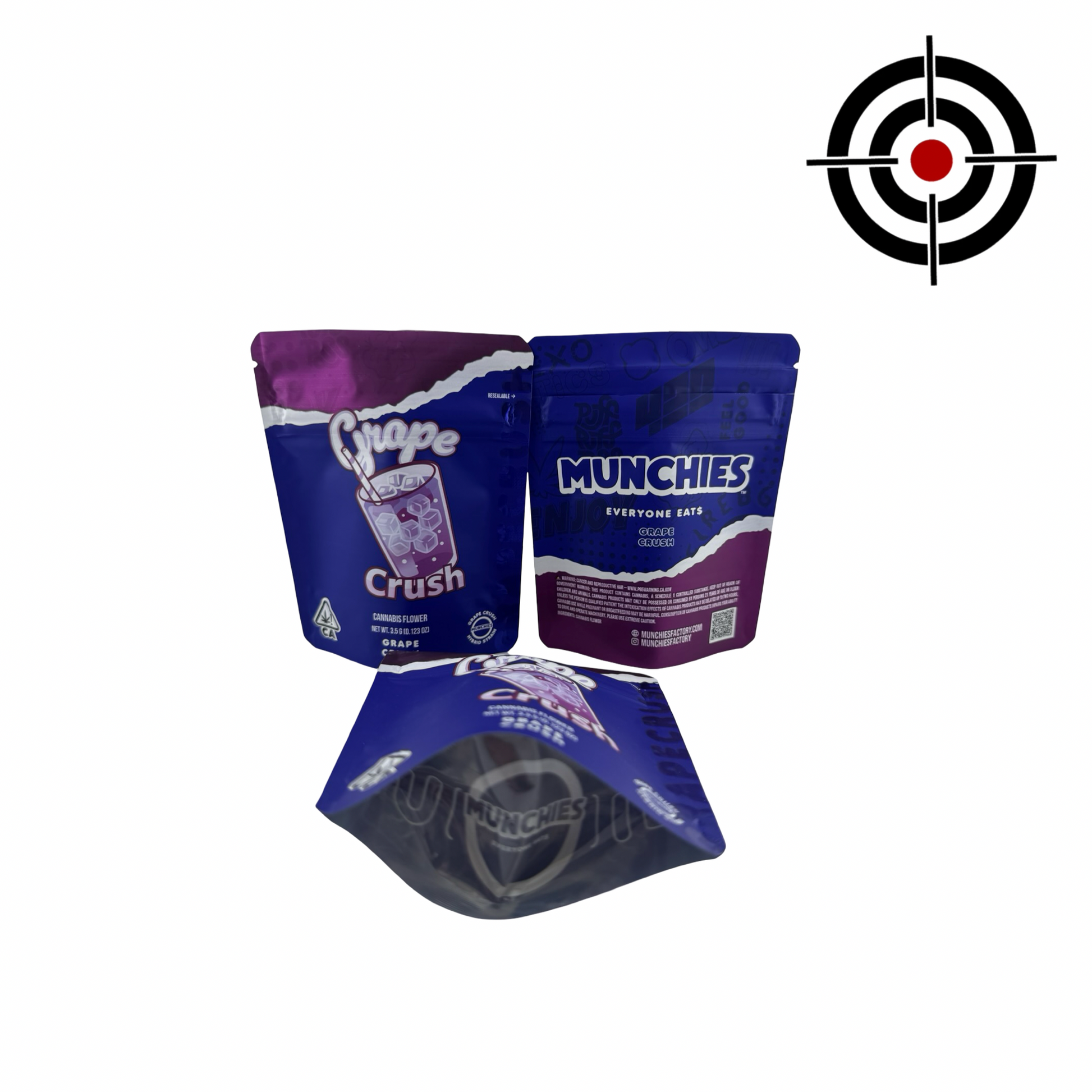 Grape Crush 3.5g Mylar Bags Munchies