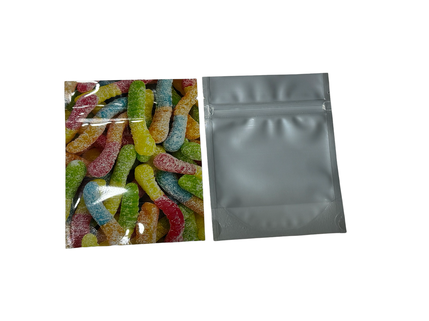 Sour Gummy Worms Mylar Bags 3.5g