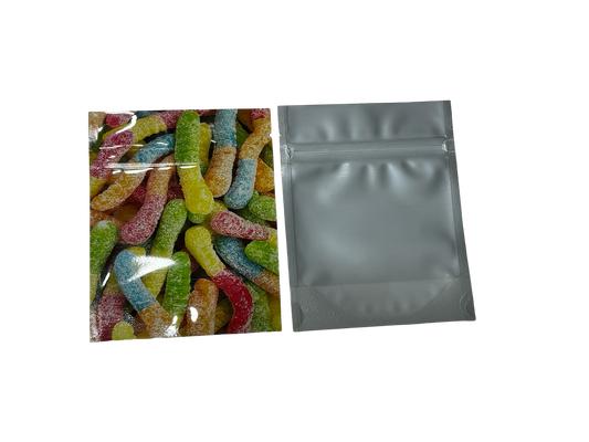 Sour Gummy Worms Mylar Bags 3.5g