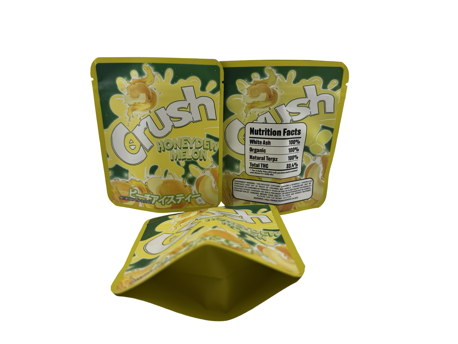 Honeydew Melon 3.5g Mylar Sticker Bags