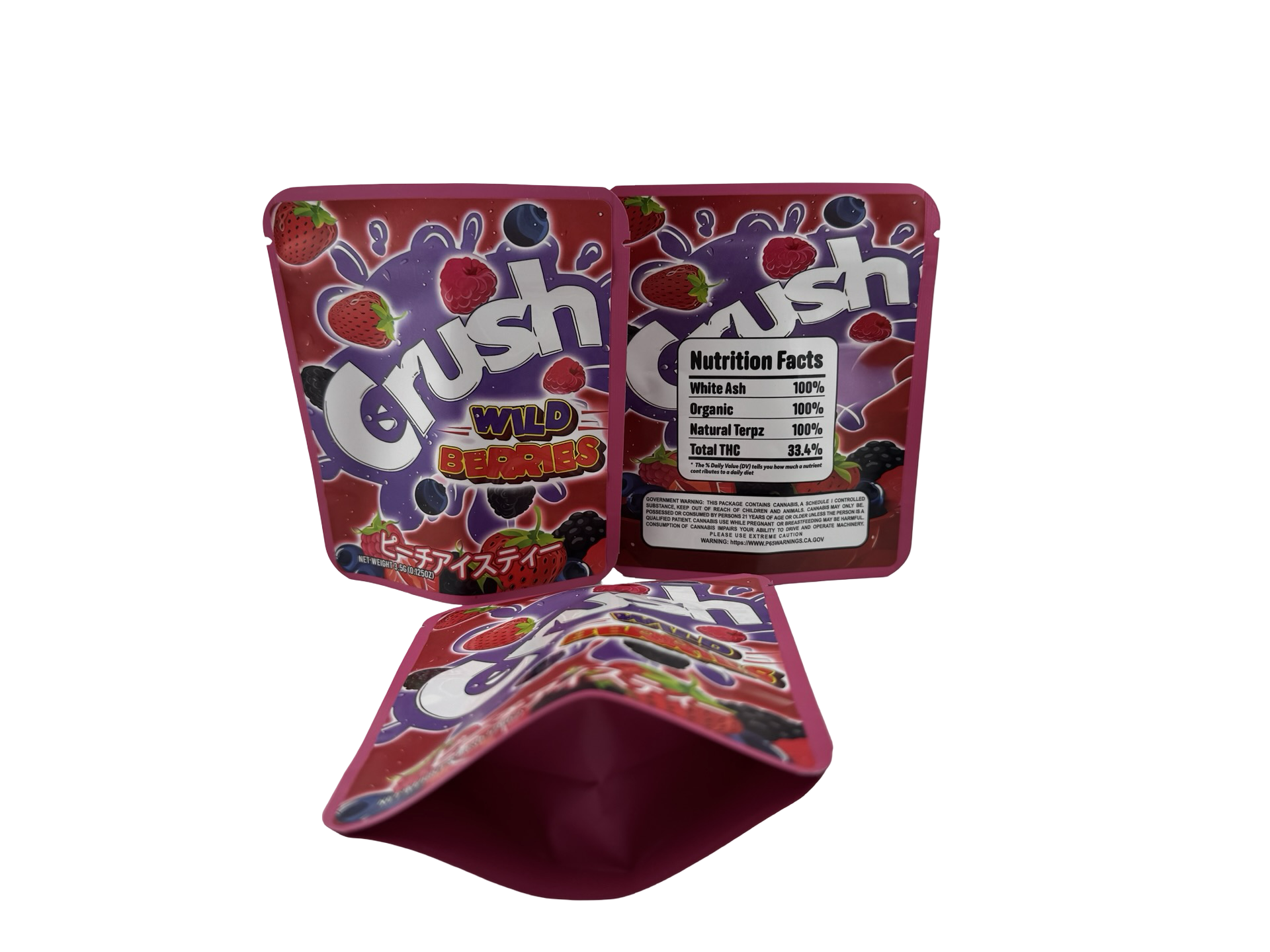 Wild Berries 3.5g Mylar Sticker Bags