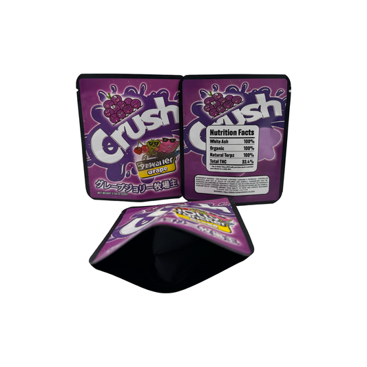 Grape 3.5g Mylar Sticker Bags
