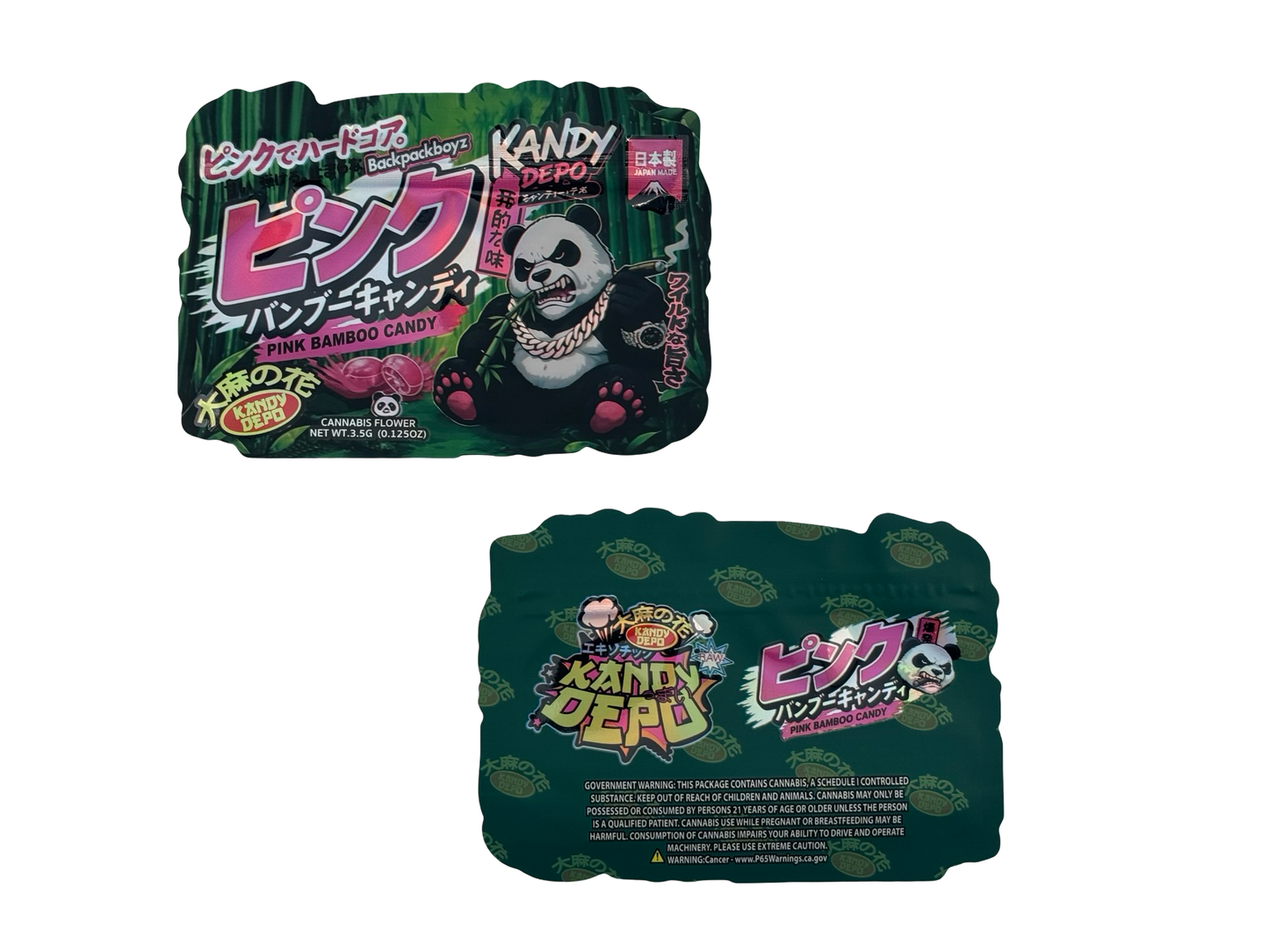 Pink Bamboo Candy Mylar Bags 3.5g Kandy Depo (Only $0.21 Each) — group shot
