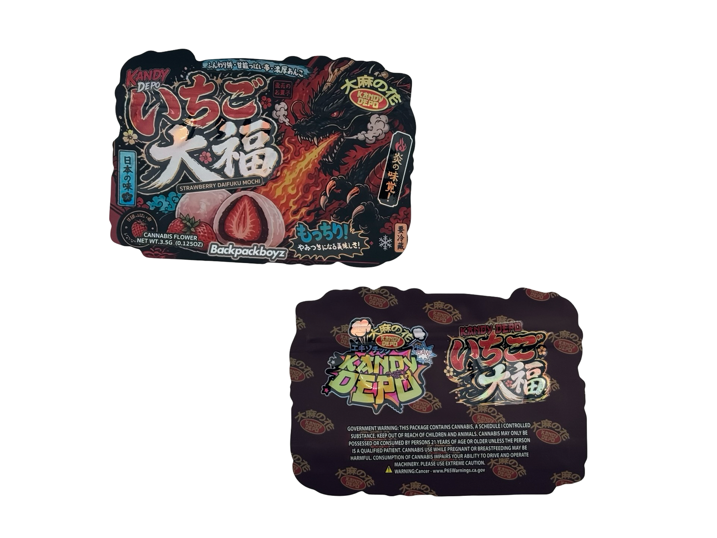 Strawberry Daifuku Mylar Bags 3.5g Kandy Depo (Only $0.21 Each) — group shot