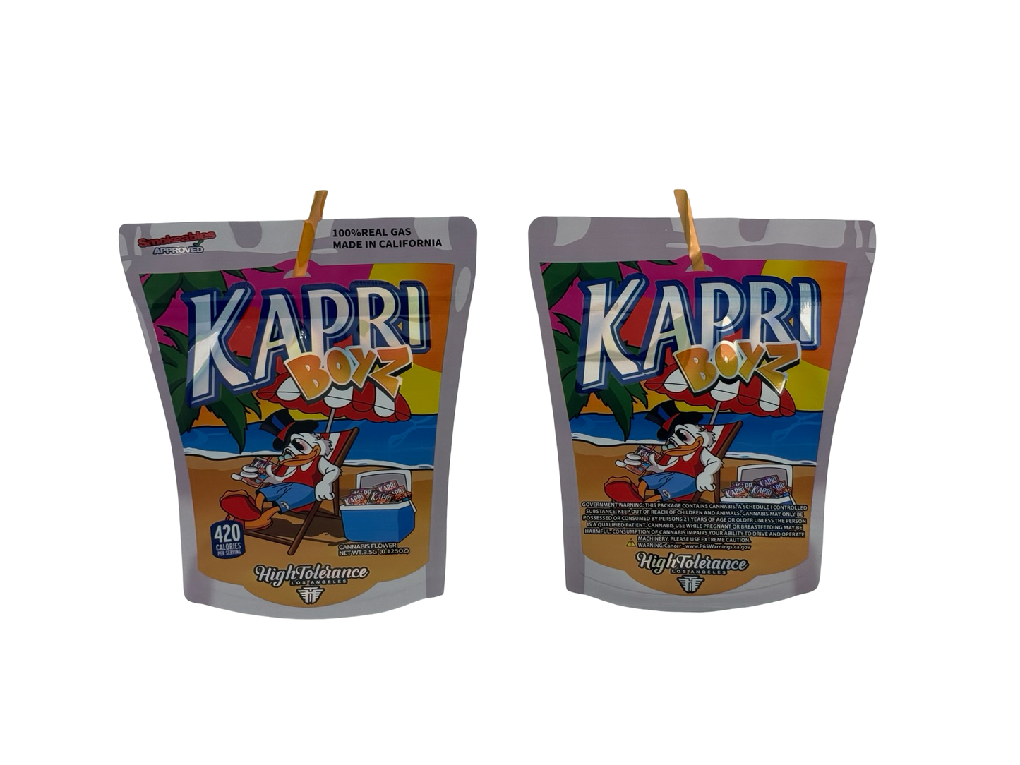 Kapri Boyz 3.5g Mylar Bags High Tolerance — group shot