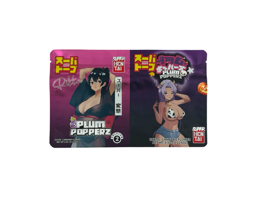 Plum Popperz Edition 2 Dual Chamber Mylar Bags 7g Super Dope — front