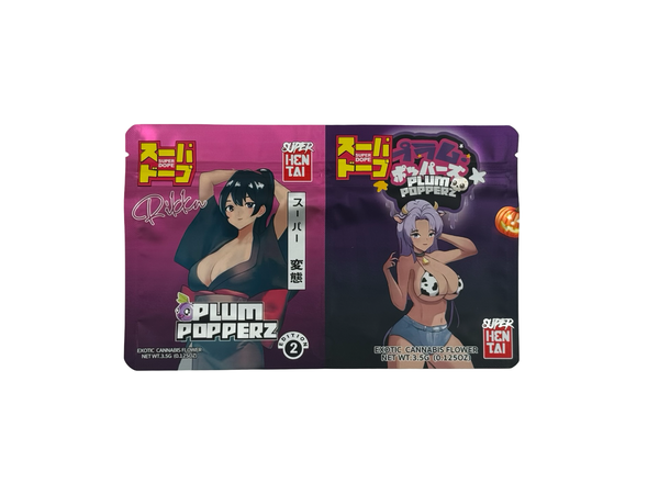 Plum Popperz Edition 2 Dual Chamber Mylar Bags 7g Super Dope — front