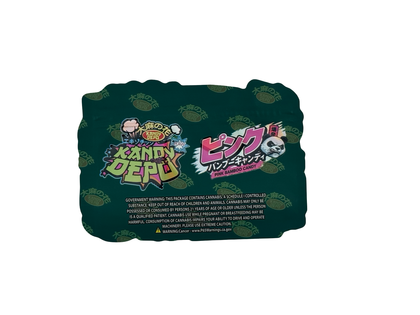 Pink Bamboo Candy Mylar Bags 3.5g Kandy Depo (Only $0.21 Each) — back