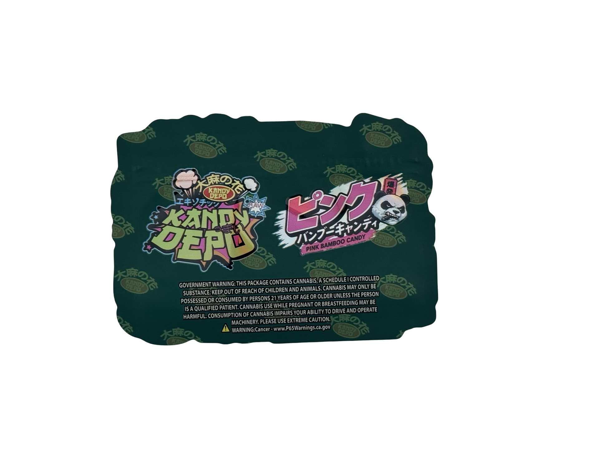 Pink Bamboo Candy Mylar Bags 3.5g Kandy Depo (Only $0.21 Each) — back