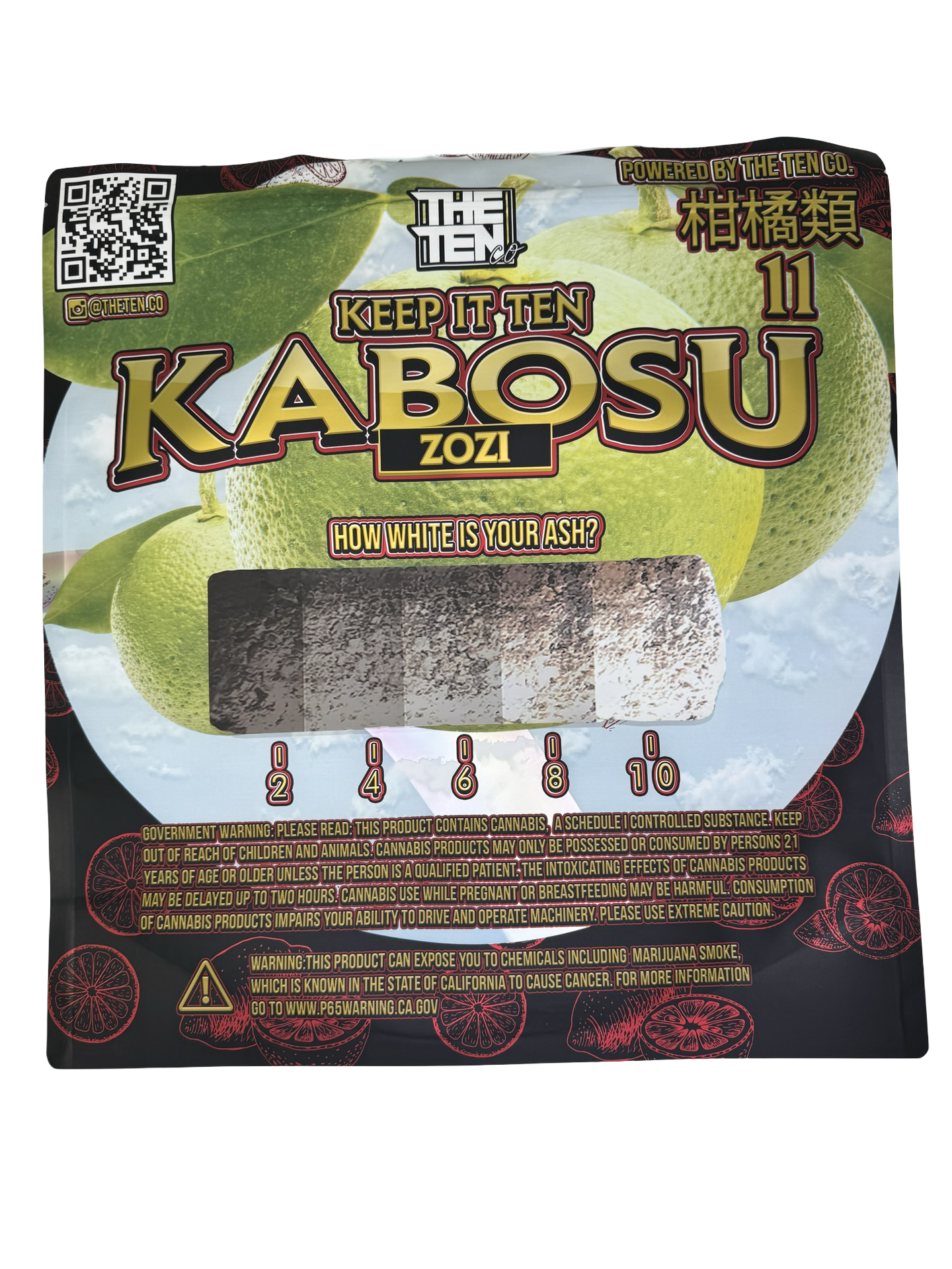 Kabosu Zozi Mylar Bags 1 lb (Pound) The Ten Co back