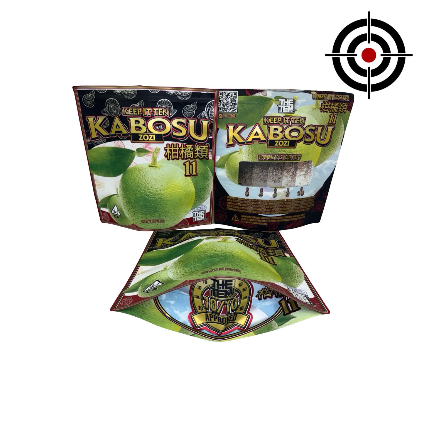 Kabosu Zozi Mylar Bags 1 lb (Pound) The Ten Co front,m back and gusset