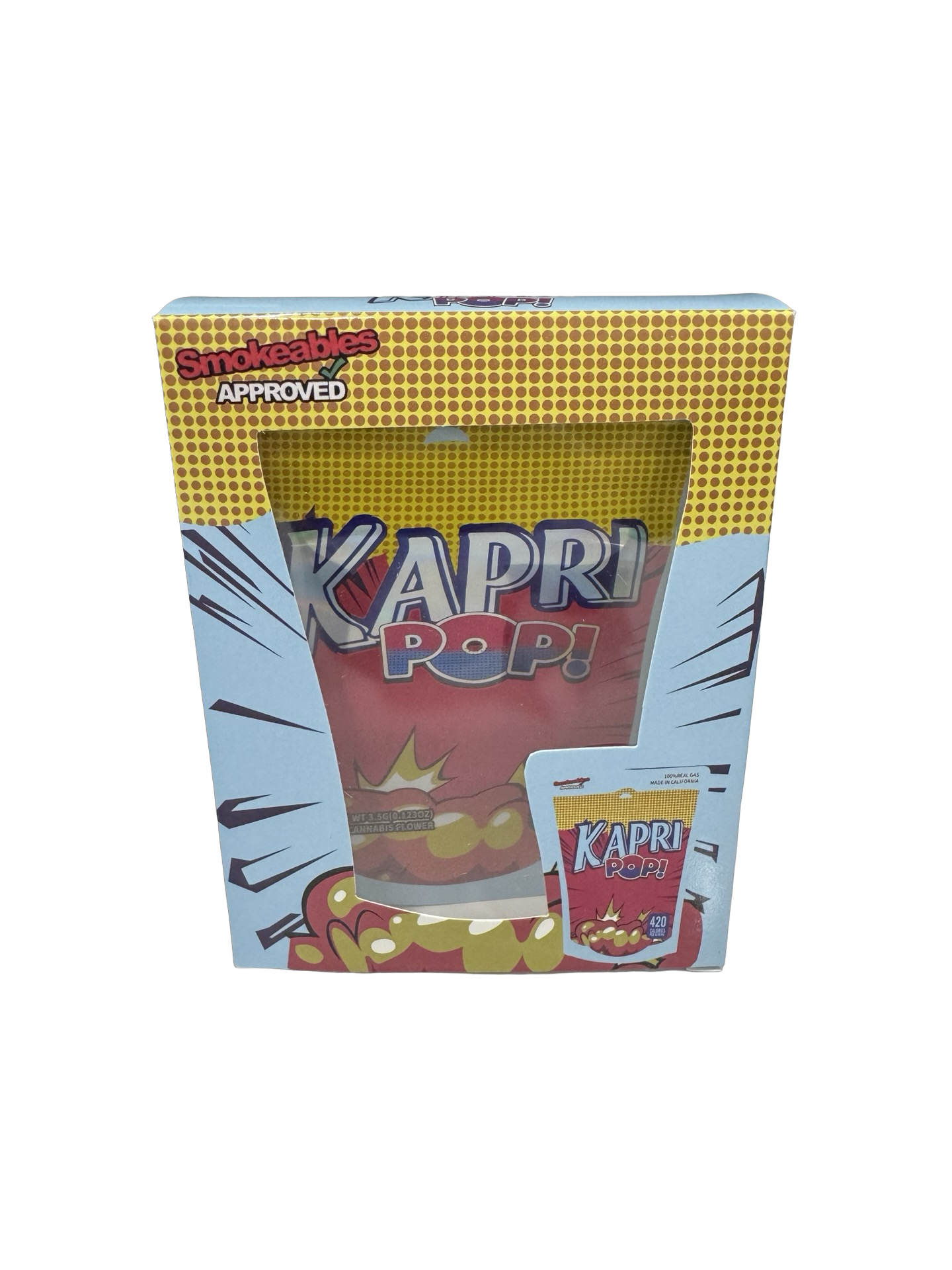 Kapri Pop 3.5g Mylar Bags & Boxes High Tolerance front