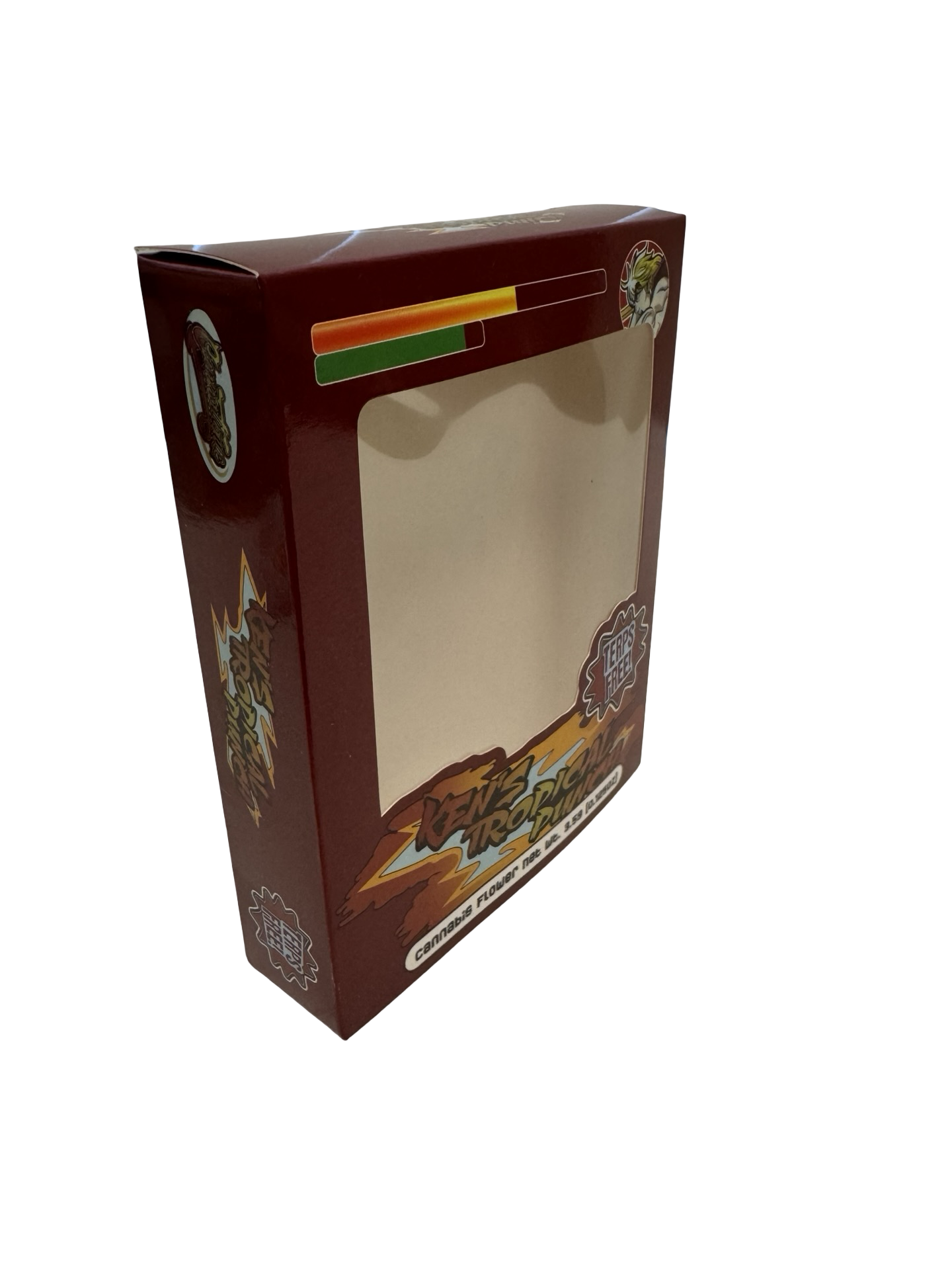 Ken's Tropical Punch 3.5g Mylar Bag & Box side