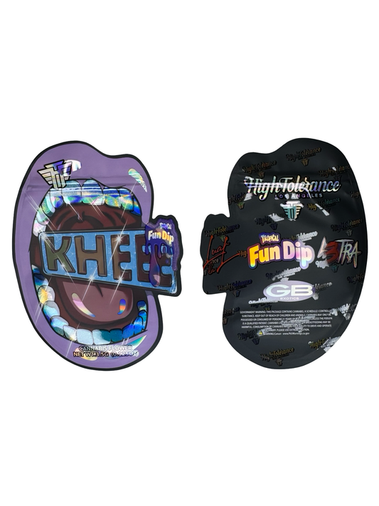 Kheee (Tropical Dip) 3.5g Mylar Bags High Tolerance front and back