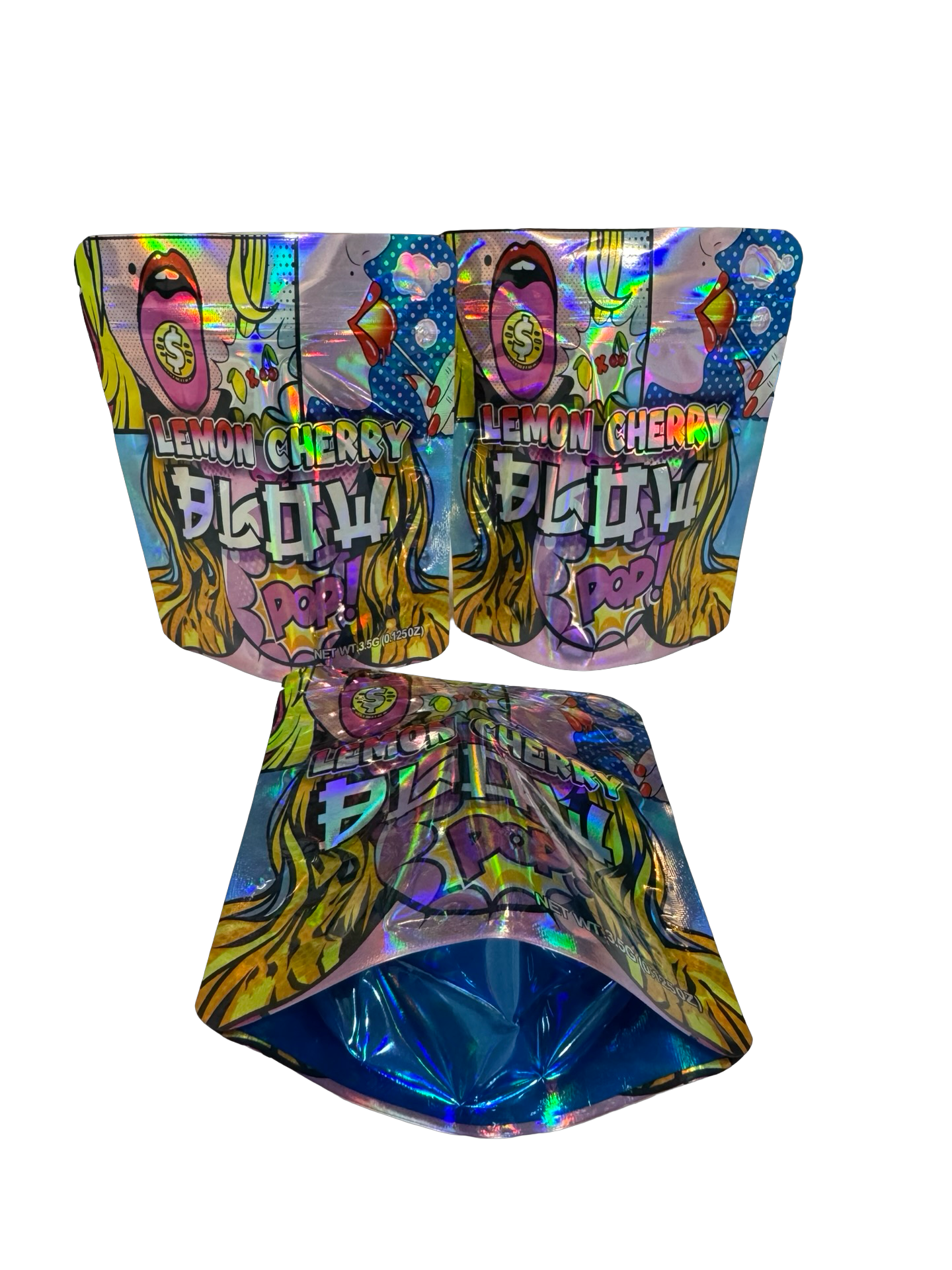 Lemon Cherry Blow Pop Mylar Bags 3.5g