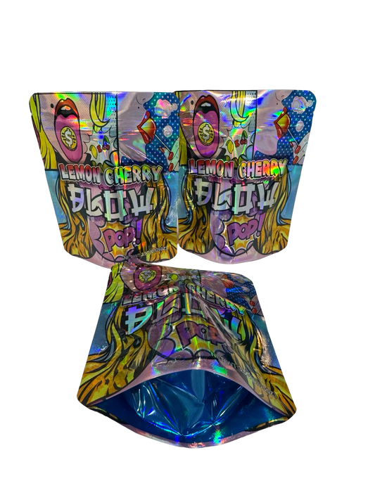 Lemon Cherry Blow Pop Mylar Bags 3.5g