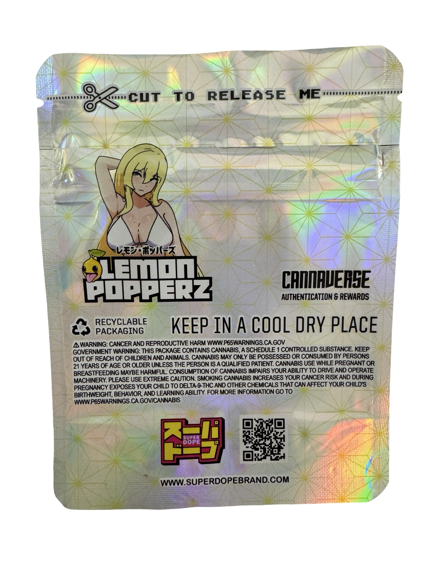 Lemon Popperz Edition 3 Mylar Bags 3.5g Super Dope back