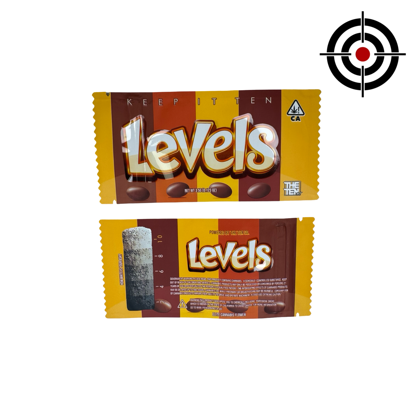 Levels Mylar Bags 3.5g The Ten Co front and back