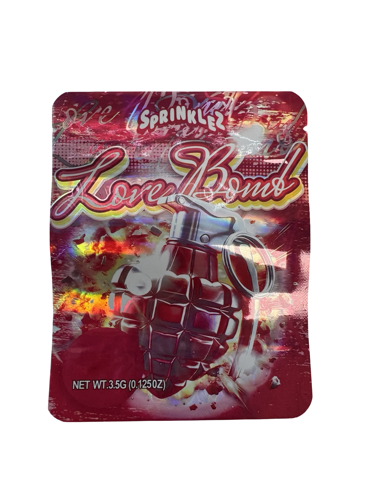Love Bomb 3.5g Mylar Bags Sprinklez front