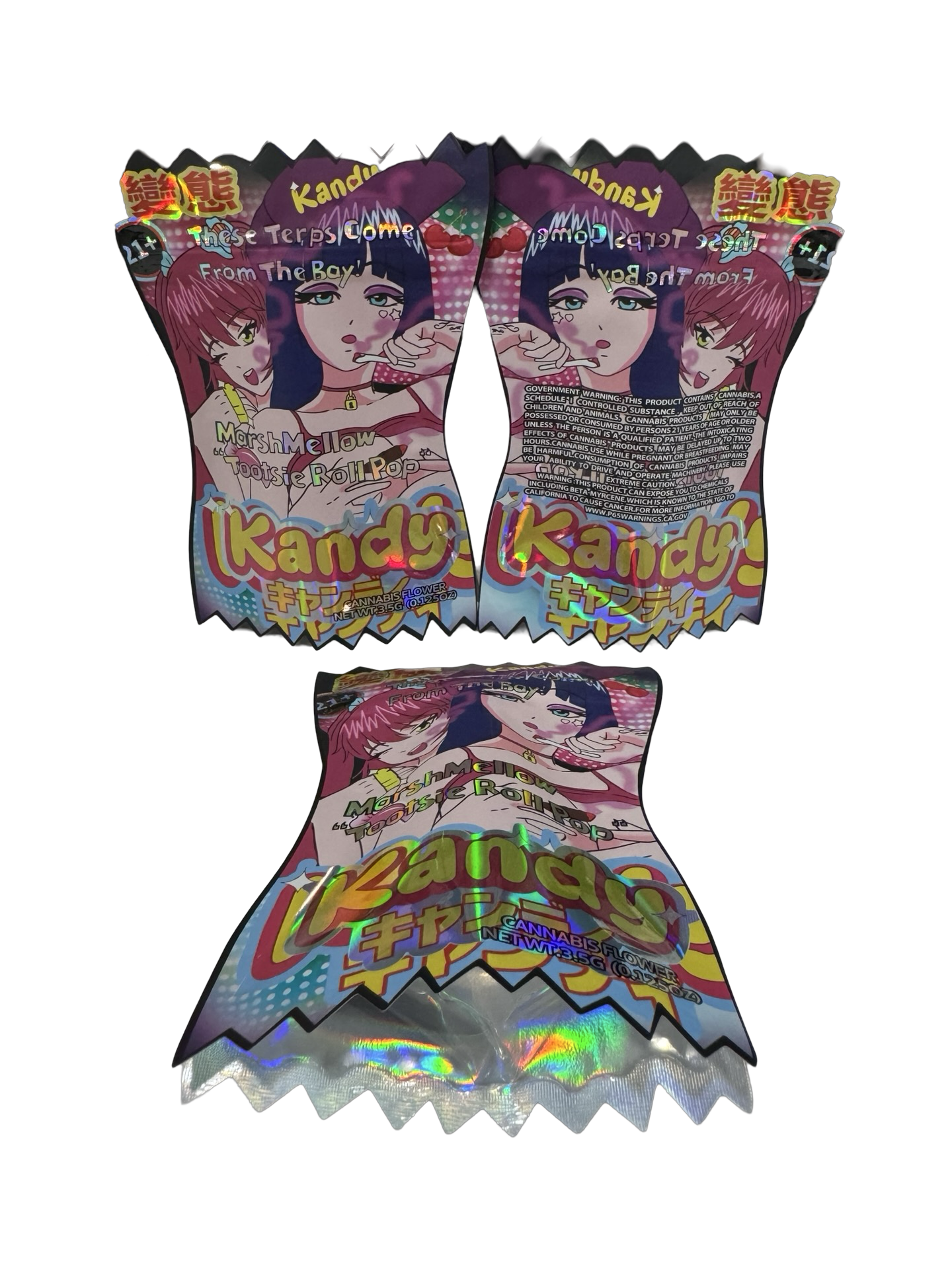 Marshmellow Tootsy Roll Pop Mylar Bags 3.5g Kandy