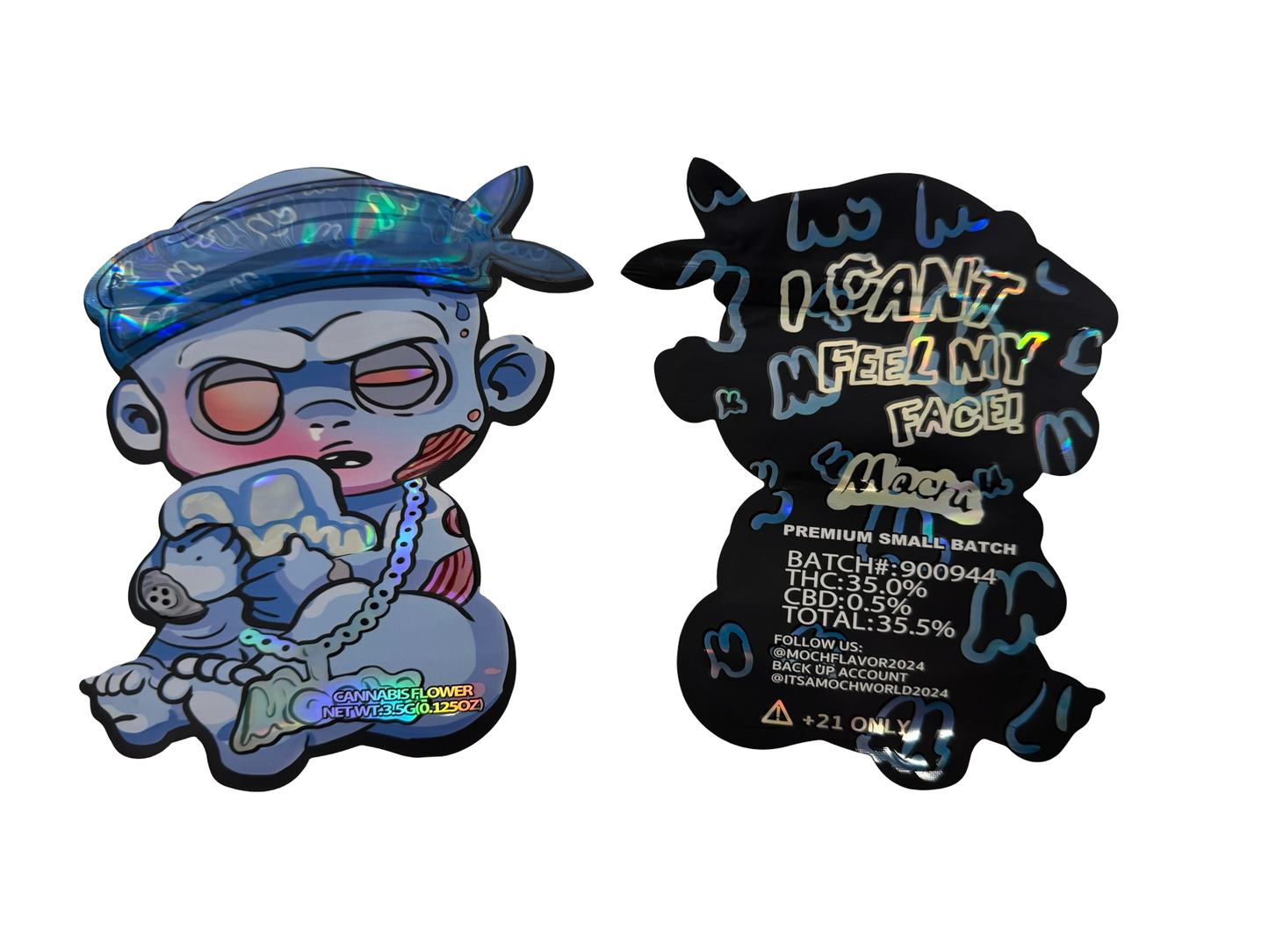 Mochi 3.5g Mylar Bags High Tolerance front and back