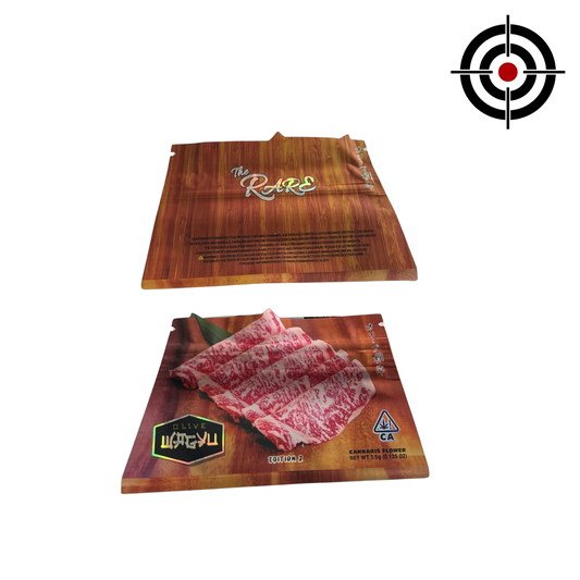 Olive Wagyu Edition 2 Mylar Bags 3.5g The Rare — 3.5g pre‑printed mylar bag — front