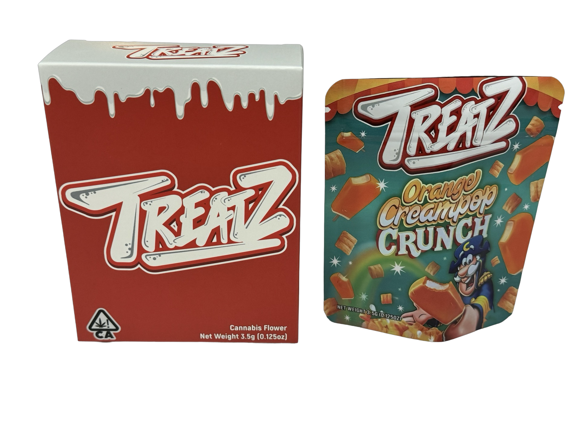 Orange Creampop Crunch 3.5g Mylar Bags & Boxes Treatz