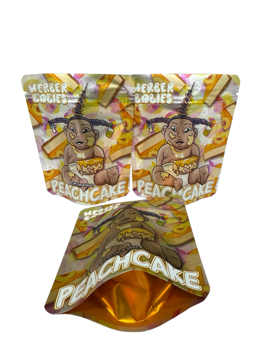 Peachcake Mylar Bags 3.5g Herber Babies