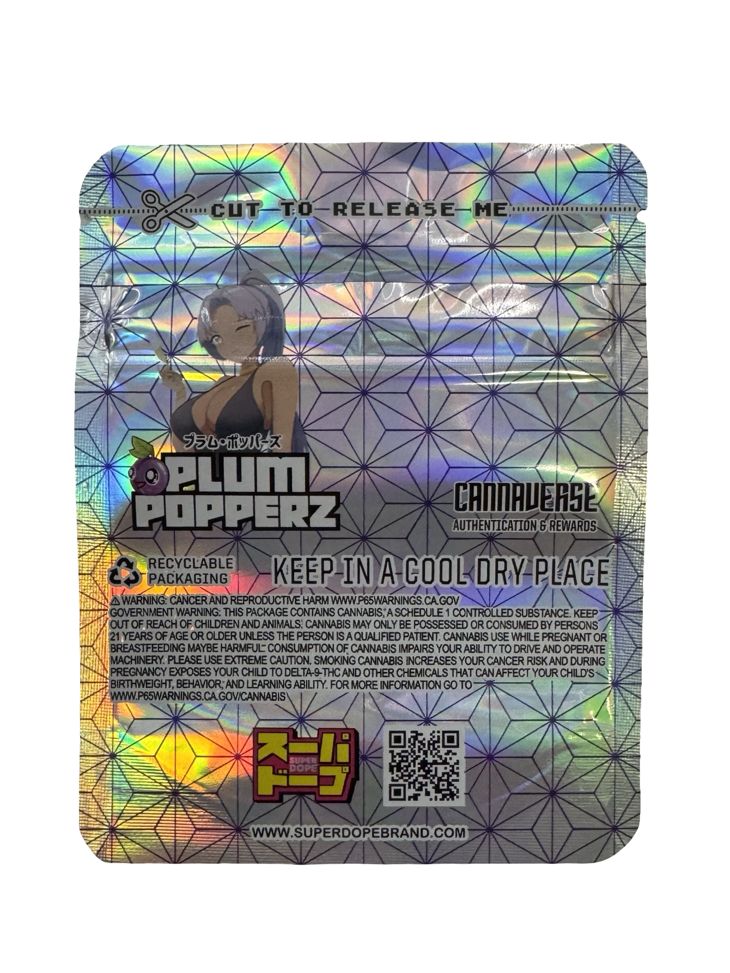 Plum Popperz Edition 3 Mylar Bags 3.5g Super Dope back