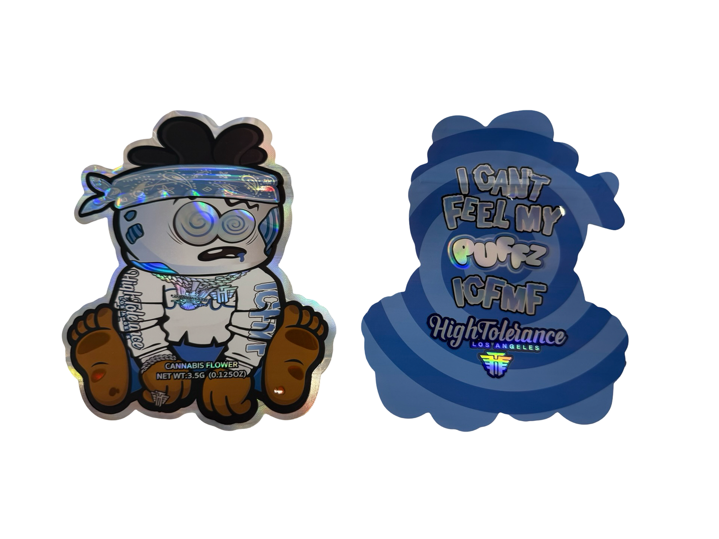 Puffz 3.5g Mylar Bags High Tolerance front and back