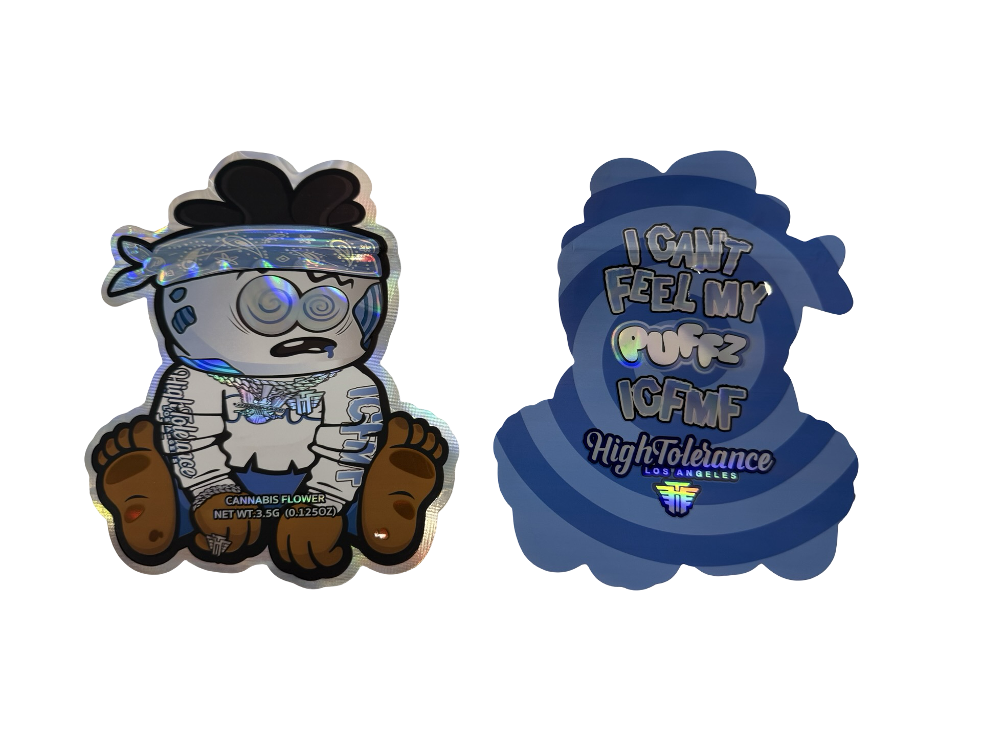 Puffz 3.5g Mylar Bags High Tolerance front and back