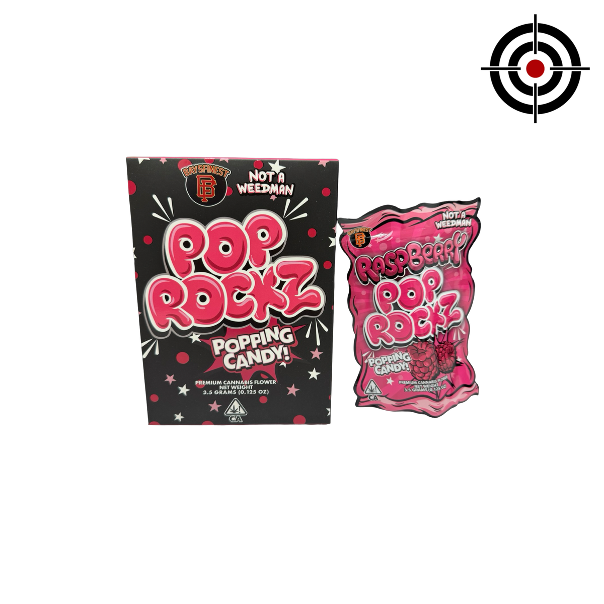 Raspberry Pop Rockz 3.5g Mylar Bags & Boxes (25 Sets) | Bays